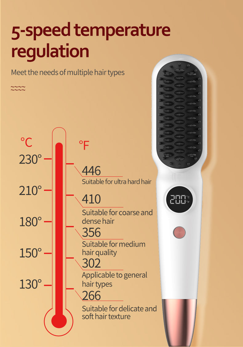 Best Hair Straightener Brush Anti-Scald Ceramic Fast Hair Straightener Comb Fast Heating for Home Salon