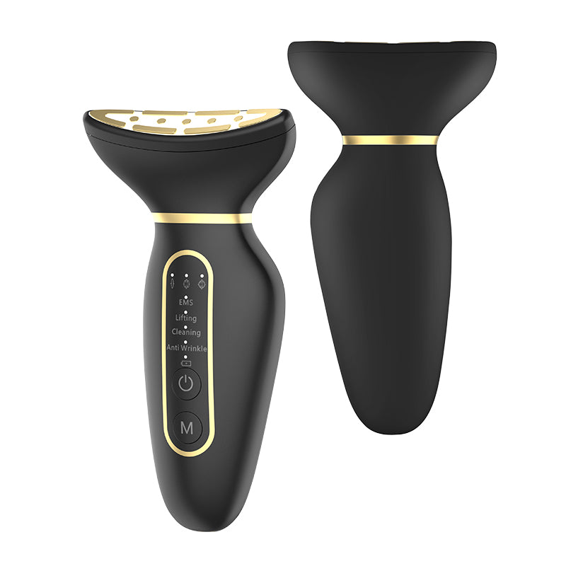 Skin Care Routine at Home Neck Face Massager Sculpting Tool Skin Rejuvenation Device with Thermal Triple Action LED Vibration