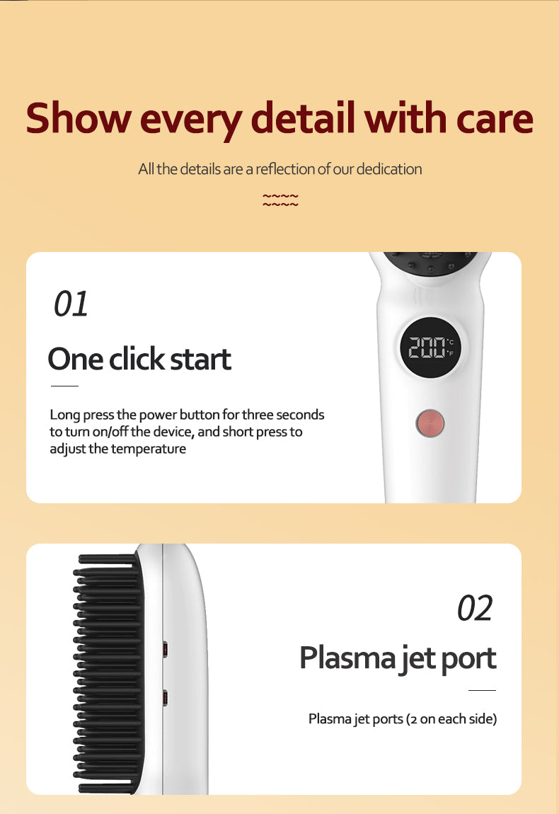 Best Hair Straightener Brush Anti-Scald Ceramic Fast Hair Straightener Comb Fast Heating for Home Salon