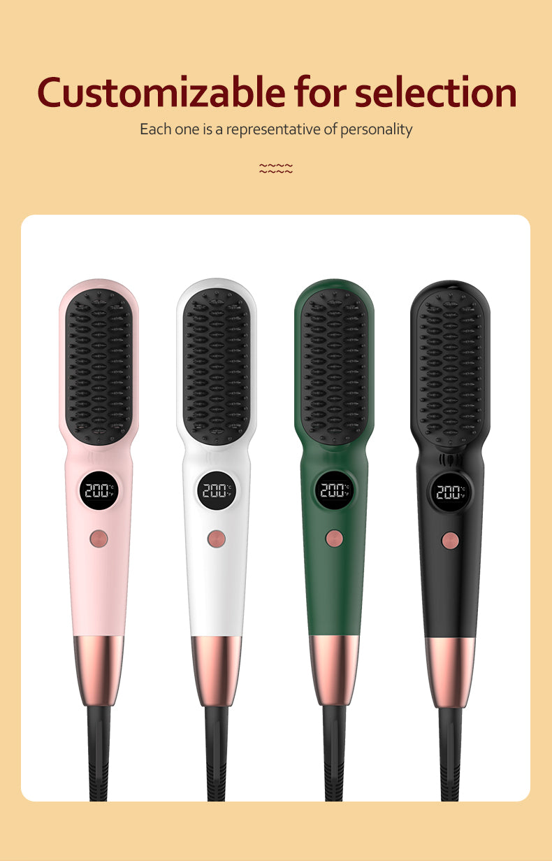 Best Hair Straightener Brush Anti-Scald Ceramic Fast Hair Straightener Comb Fast Heating for Home Salon