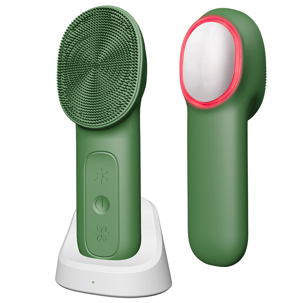 Sonic Facial Cleansing Brush 3 in 1 USB Plug Type Deep Cleaning Exfoliating Facial Care Silicone Face Brush With Base