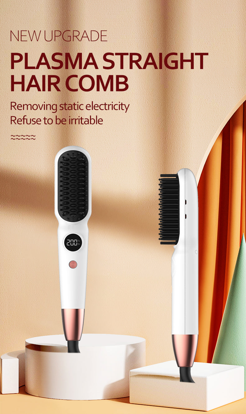 Best Hair Straightener Brush Anti-Scald Ceramic Fast Hair Straightener Comb Fast Heating for Home Salon