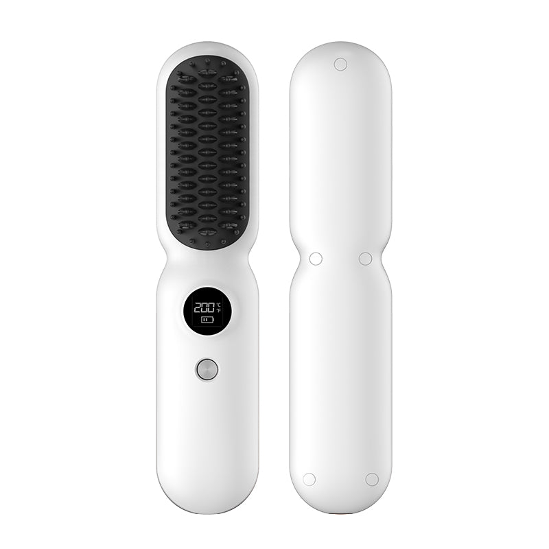 Cordless Hair Straightener Brush Portable Negative Ion Hot Comb Long Battery Life with USB Rechargeable Feature Fast Heating