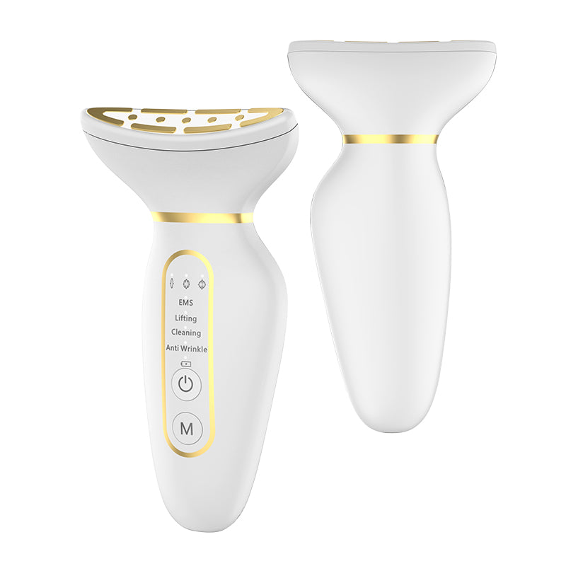 Skin Care Routine at Home Neck Face Massager Sculpting Tool Skin Rejuvenation Device with Thermal Triple Action LED Vibration