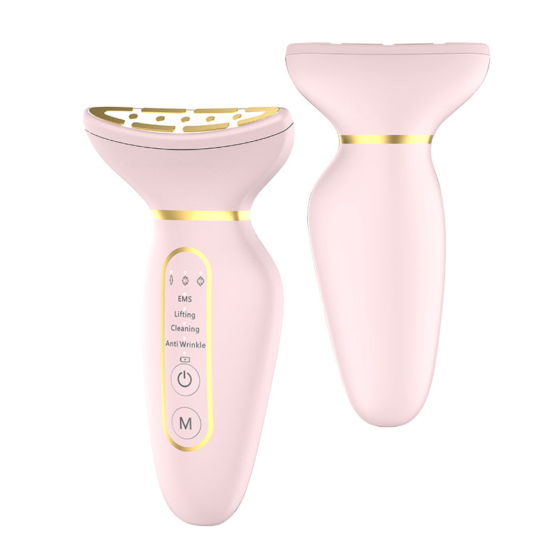 Skin Care Routine at Home Neck Face Massager Sculpting Tool Skin Rejuvenation Device with Thermal Triple Action LED Vibration