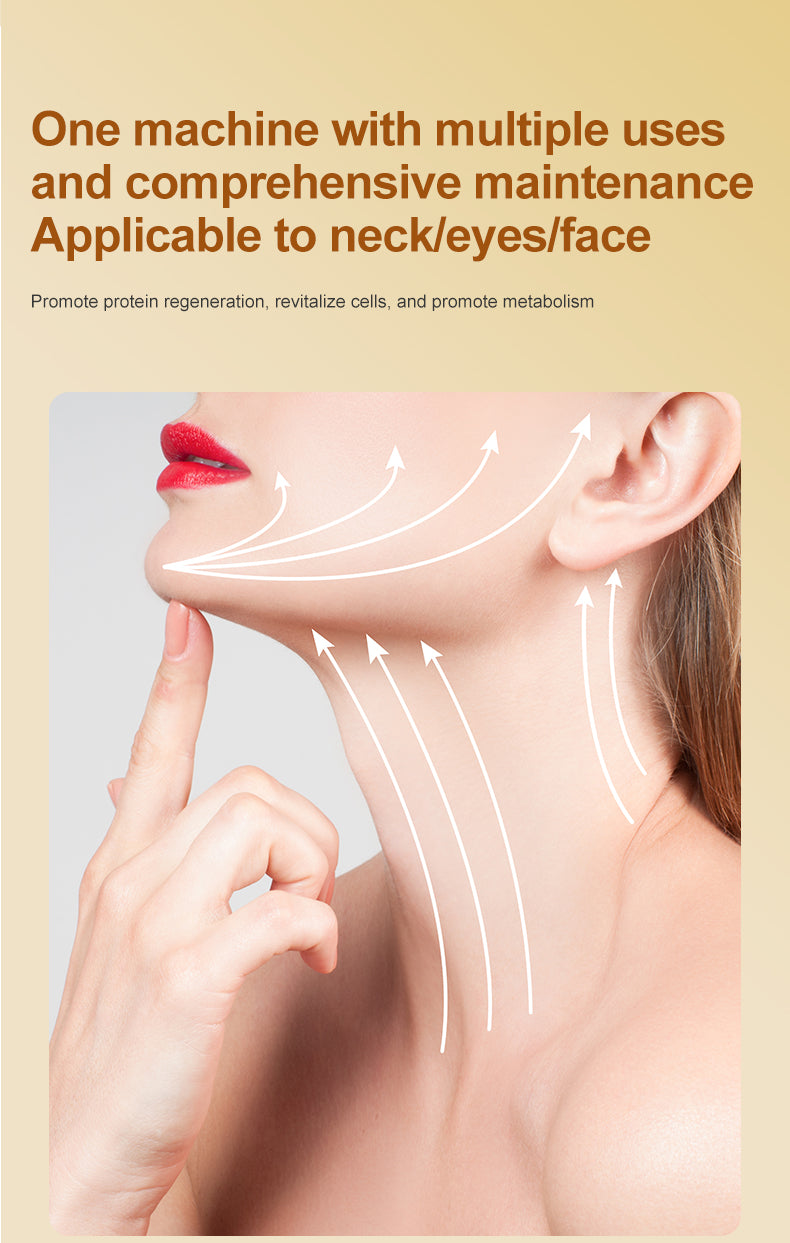 Skin Care Routine at Home Neck Face Massager Sculpting Tool Skin Rejuvenation Device with Thermal Triple Action LED Vibration