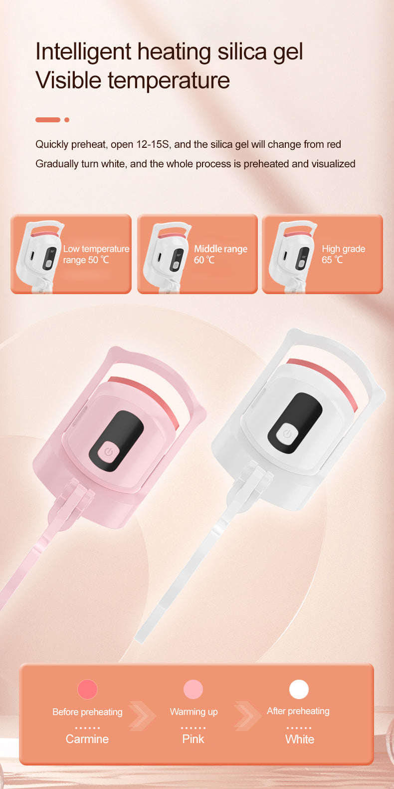 Hot Electric Eyelash Electric Curler Voluminously One-Step Lash Curler Heated Eyelash Curler with LCD Display