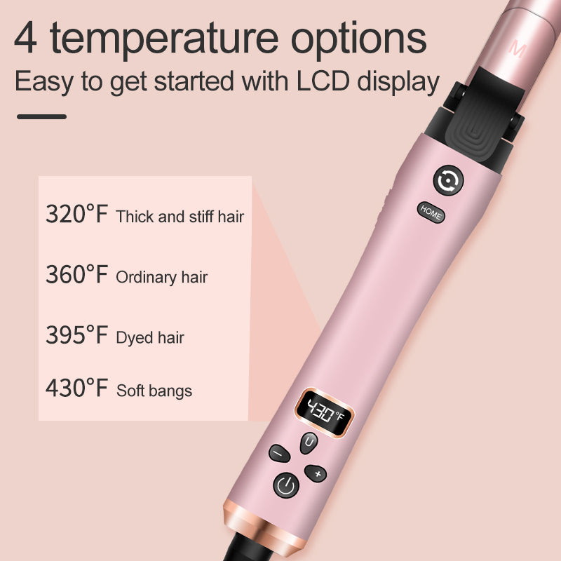 Otomatik Curling Demir, 1 Curling Wand Set'de 3, Anil Heat Up Saç Curler'de 3 Interchangeable Tourmaline Ceramic Barrels (3/4, 1", 1.25"), LCD Heat Display for Beach Waves