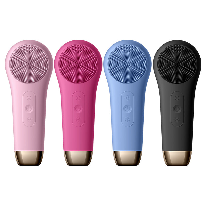 Electric Facial Cleansing Brush Silicone Facial Cleaning Brush Face Massage for Pore cleaner With Cold & Heating Function F518