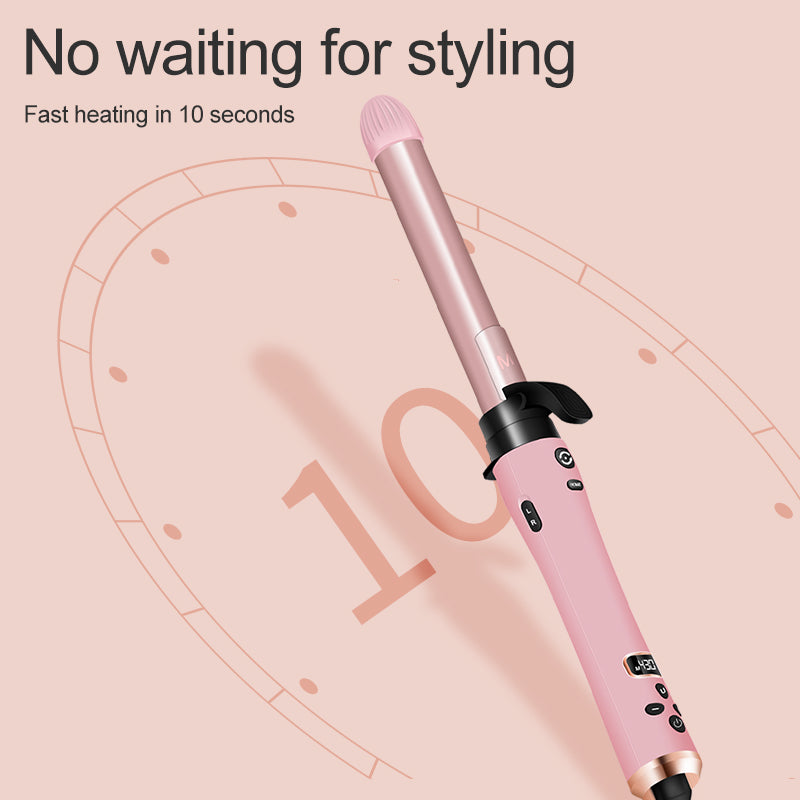 Otomatik Curling Demir, 1 Curling Wand Set'de 3, Anil Heat Up Saç Curler'de 3 Interchangeable Tourmaline Ceramic Barrels (3/4, 1", 1.25"), LCD Heat Display for Beach Waves