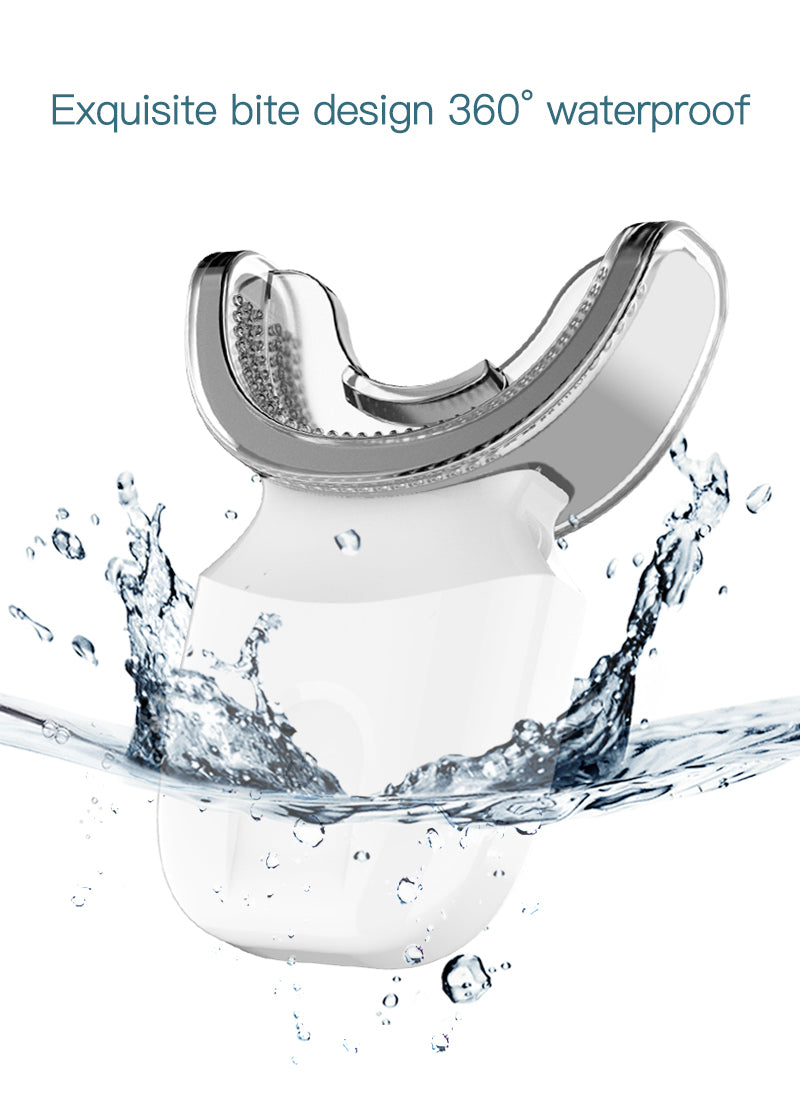 Dispositivo de branqueamento de dentes Escova de onda de 360 graus USB recarregável ultra-sônico U Forma inteligente automática Sonic escova de dentes elétrica