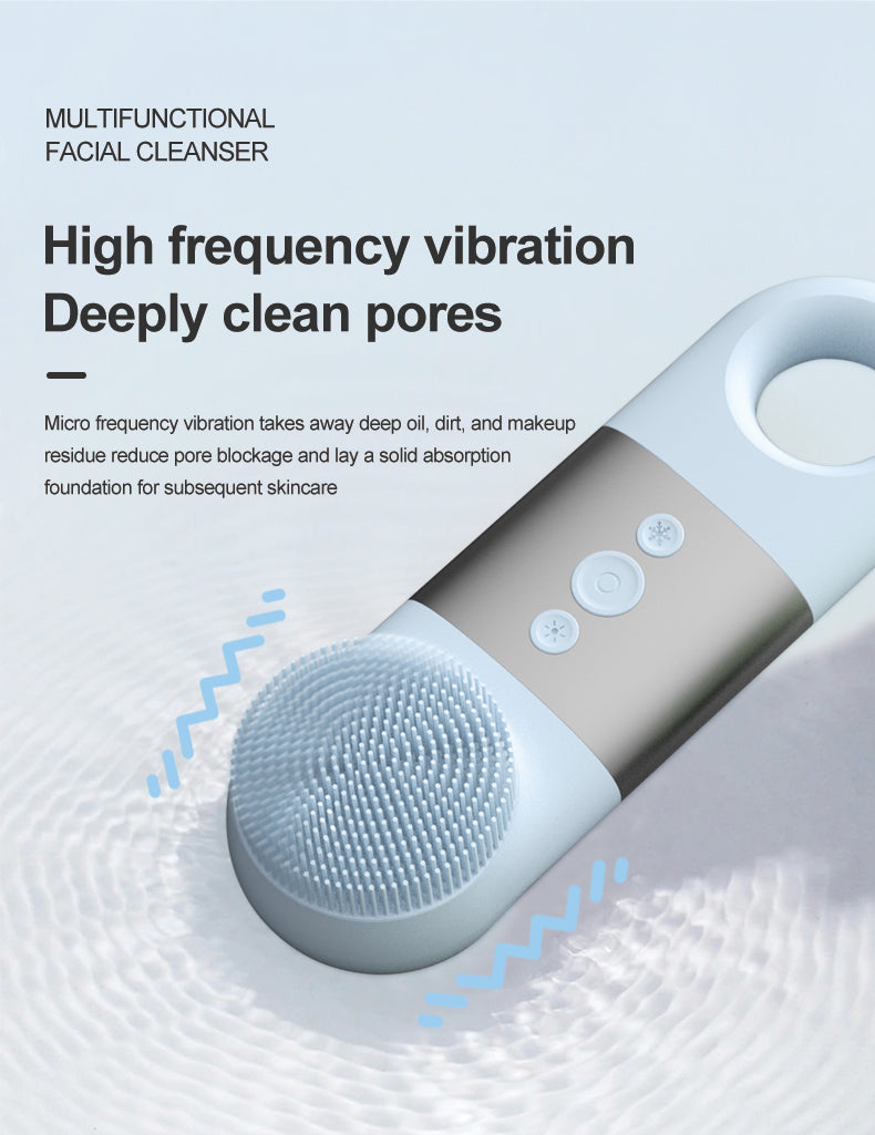 Newest product Waterproof Sonic Vibrating Face Brush Gentle Exfoliating and Massaging for Deep Cleansing Facial Brush