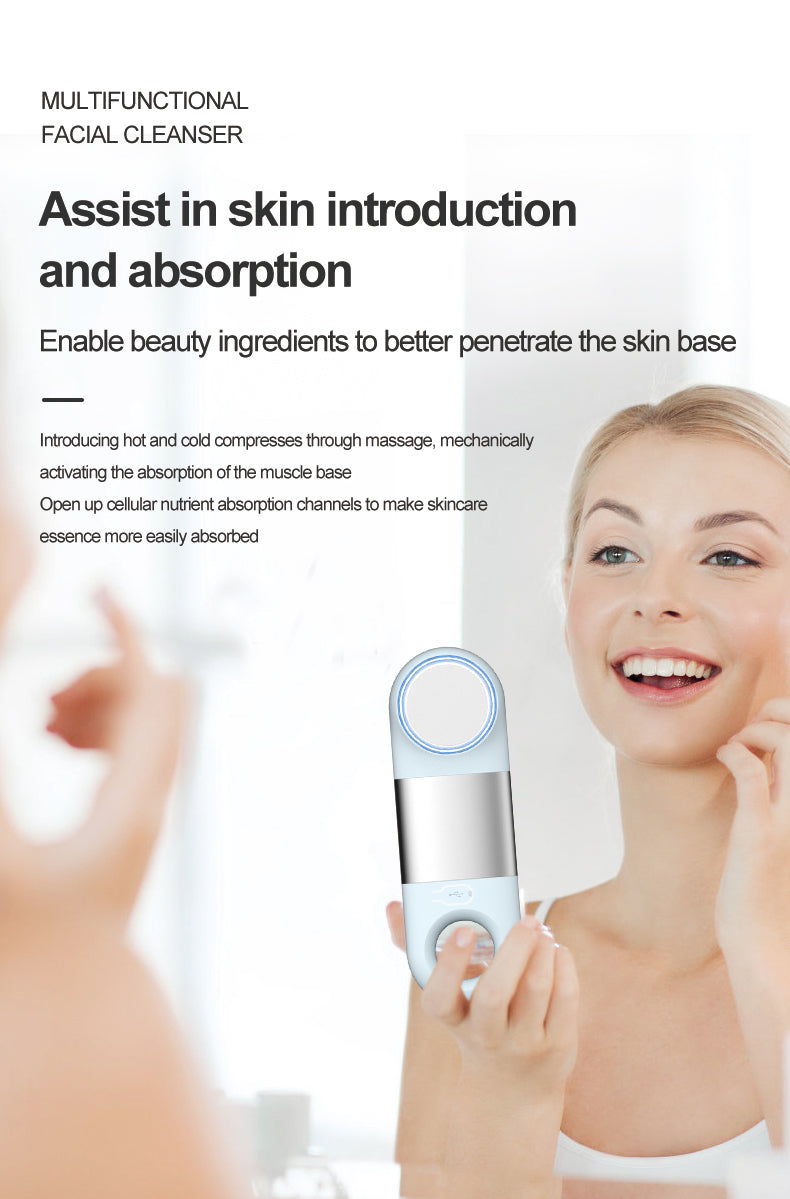 Newest product Waterproof Sonic Vibrating Face Brush Gentle Exfoliating and Massaging for Deep Cleansing Facial Brush
