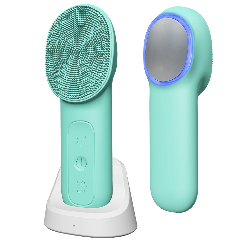 Sonic Facial Cleansing Brush 3 in 1 USB Plug Type Deep Cleaning Exfoliating Facial Care Silicone Face Brush With Base