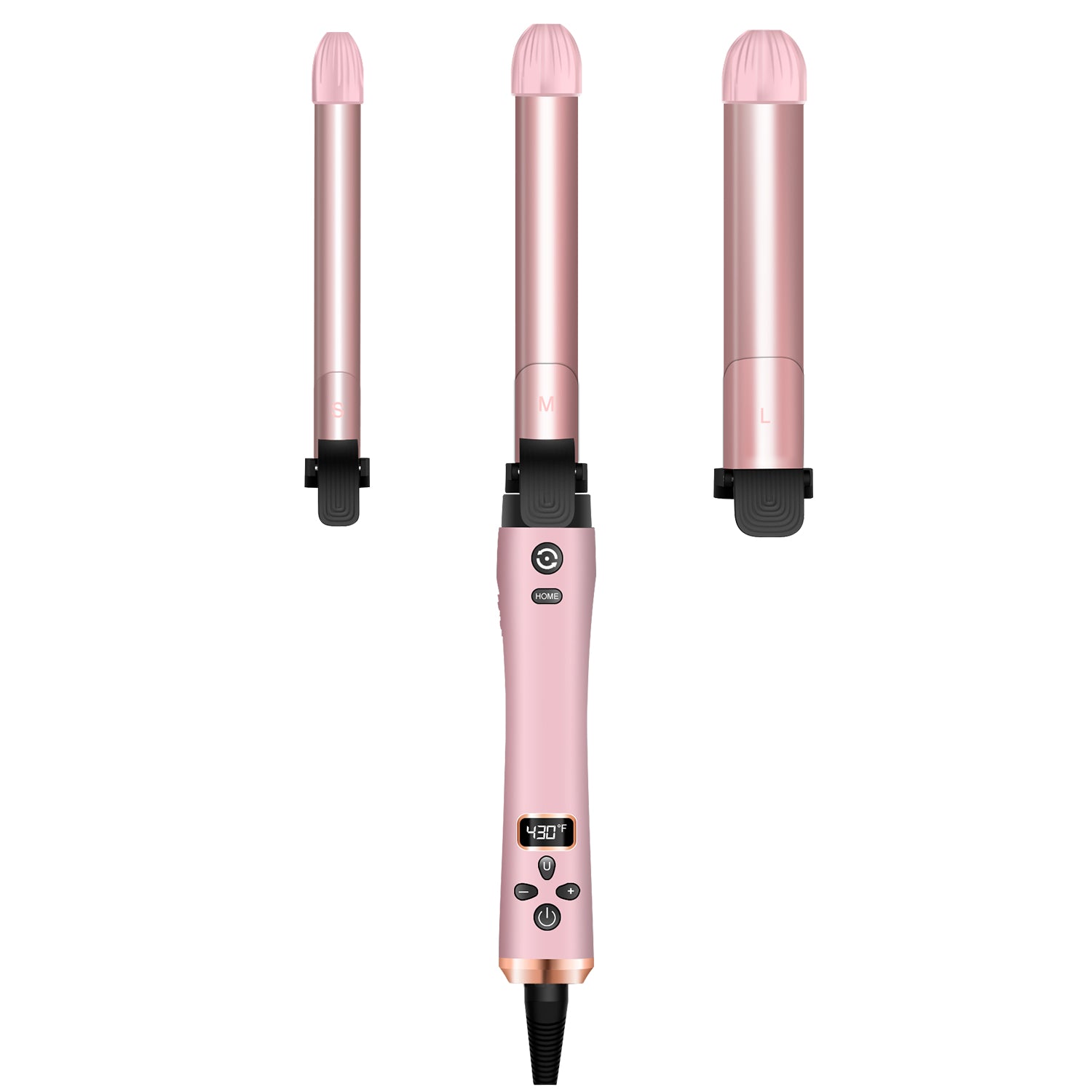 Otomatik Curling Demir, 1 Curling Wand Set'de 3, Anil Heat Up Saç Curler'de 3 Interchangeable Tourmaline Ceramic Barrels (3/4, 1", 1.25"), LCD Heat Display for Beach Waves