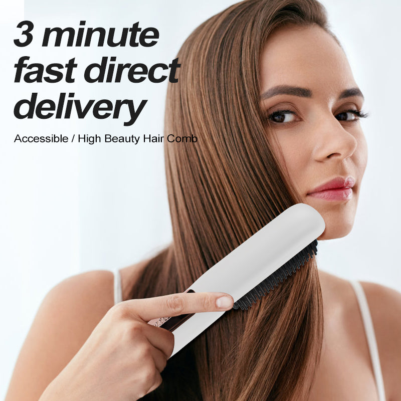 New Designed Cordless Hot Comb Wireless Portable Ionic Hair Straightener Brush for All Hairstyle