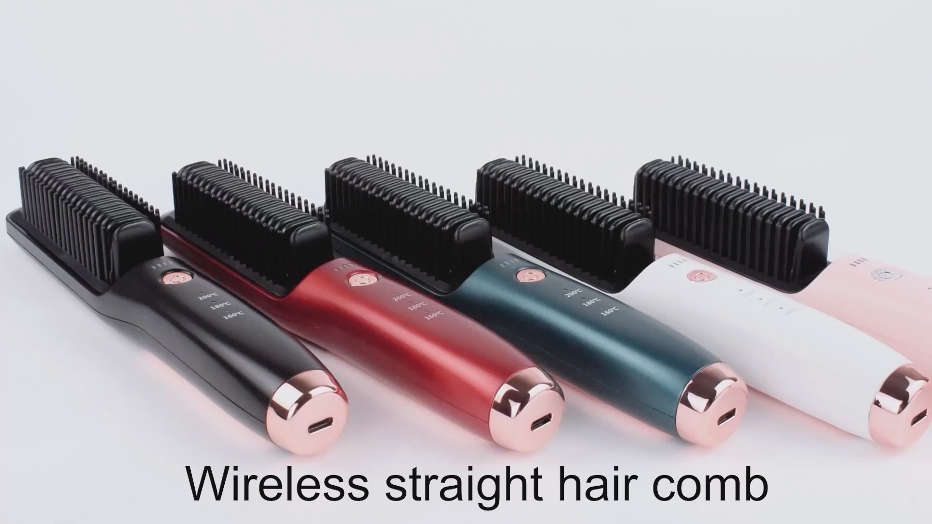 New Designed Cordless Hot Comb Wireless Portable Ionic Hair Straightener Brush for All Hairstyle