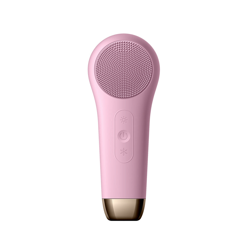 Multifunction Beauty LED Lighting Facial Cleaning Massage Brush Pore Cleanser Wireless Charger Silicone Sonic Face Washing Brush Hot and Cold