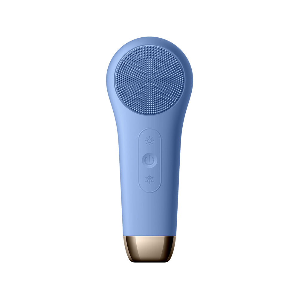 Multifunction Beauty LED Lighting Facial Cleaning Massage Brush Pore Cleanser Wireless Charger Silicone Sonic Face Washing Brush Hot and Cold