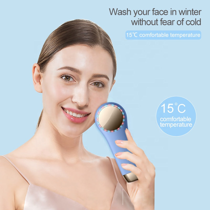 Wireless Ultrasonic Silicone Electric Facial Cleansing Brush Cyan