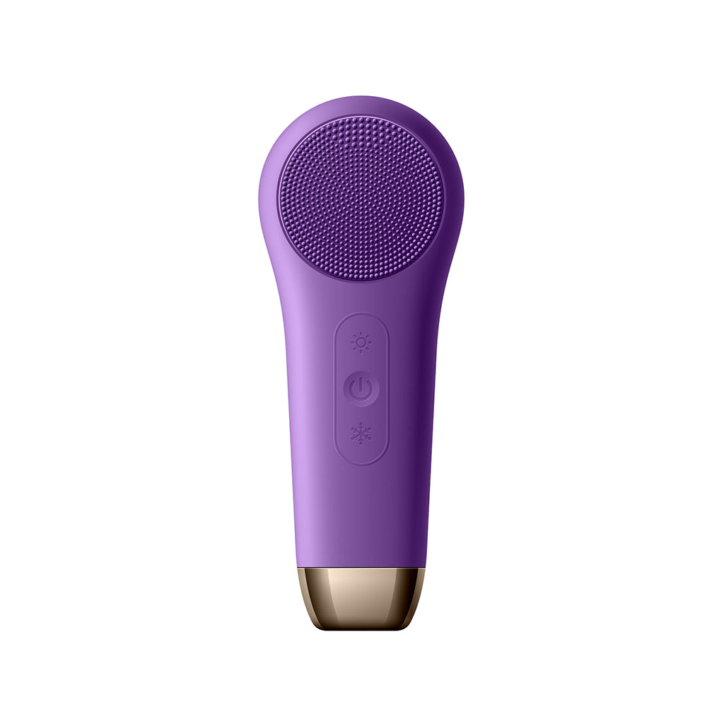 Multifunction Beauty LED Lighting Facial Cleaning Massage Brush Pore Cleanser Wireless Charger Silicone Sonic Face Washing Brush Hot and Cold
