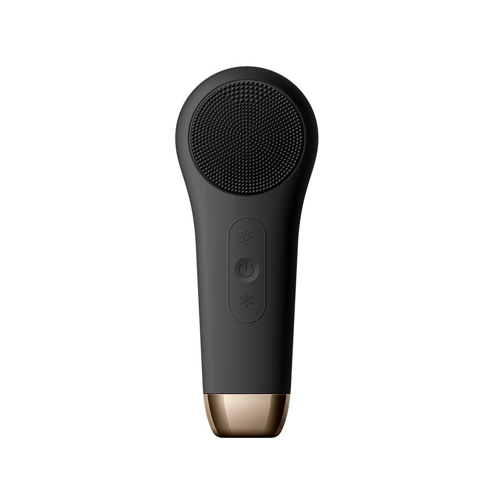 Multifunction Beauty LED Lighting Facial Cleaning Massage Brush Pore Cleanser Wireless Charger Silicone Sonic Face Washing Brush Hot and Cold